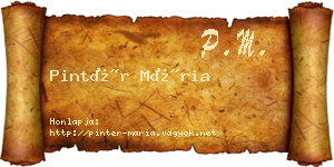 Pintér Mária névjegykártya